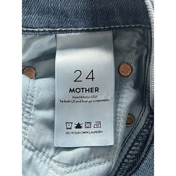 Mother Jeans Women's Sz 24 The Vamp Fray  Crack The Whip Raw Hem Denim Jeans - Picture 6 of 11